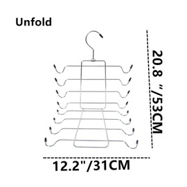 2PCSSpace-Saving Durable Vest Hanger and Bra Organizer-Foldable Metal Hanger, 16-in-1 Space-Saving Closet Organizer, Used for Vests, Camisoles, Bras, Swimsuits, Belts, Ties
