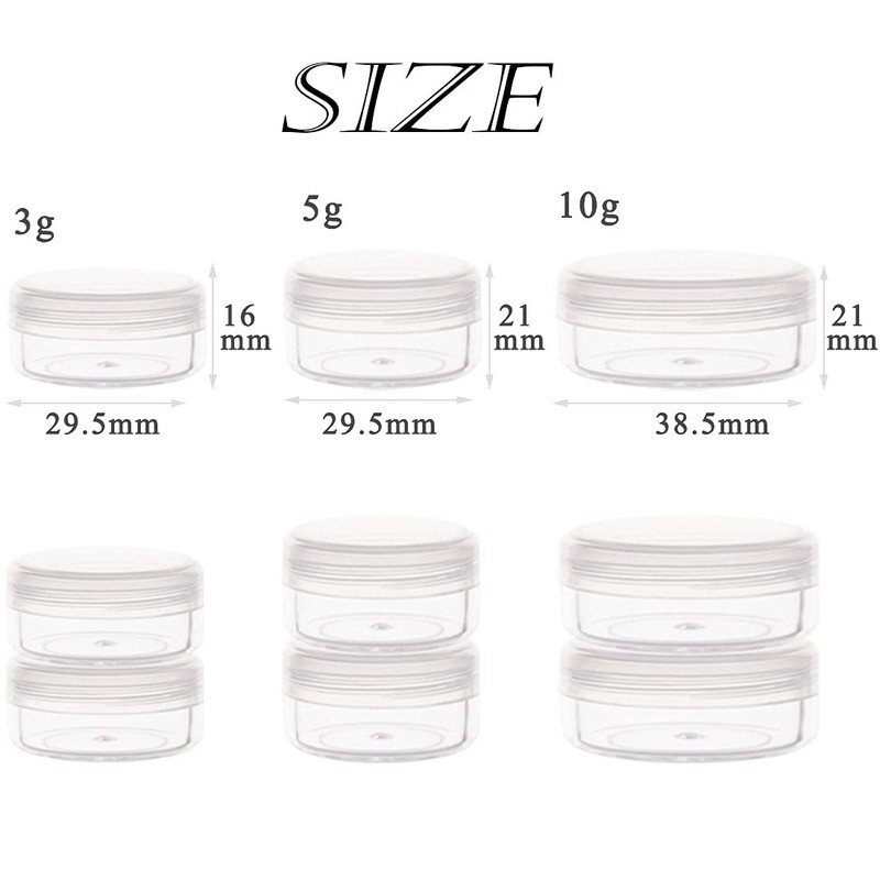 ZEJIA 10 Gram Cosmetic Containers 10pcs Sample Jars with Lids