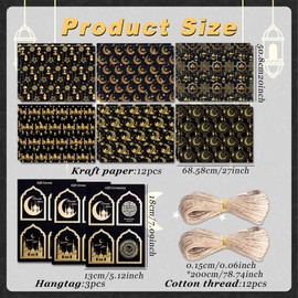 Ramadan Mubarak Decoration - Exquisite Wrapping Paper and Ramadan Sticker for Eid Mubarak Gifts