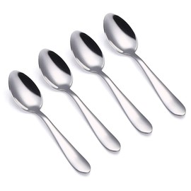VANRA 4-Piece Children's Spoon Set Stainless Steel Cutlery Set 14 cm Children's Tableware from 3 Years, Polished, Dishwasher Safe, Silver