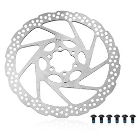 0XBIT 180 mm Bicycle Brake Discs, 1cr13 Stainless Steel Brake Disc, 6 Holes Bicycle Brake Disc, Relative Hole Spacing 44 mm, Suitable for Mountain Bikes and Road Bikes