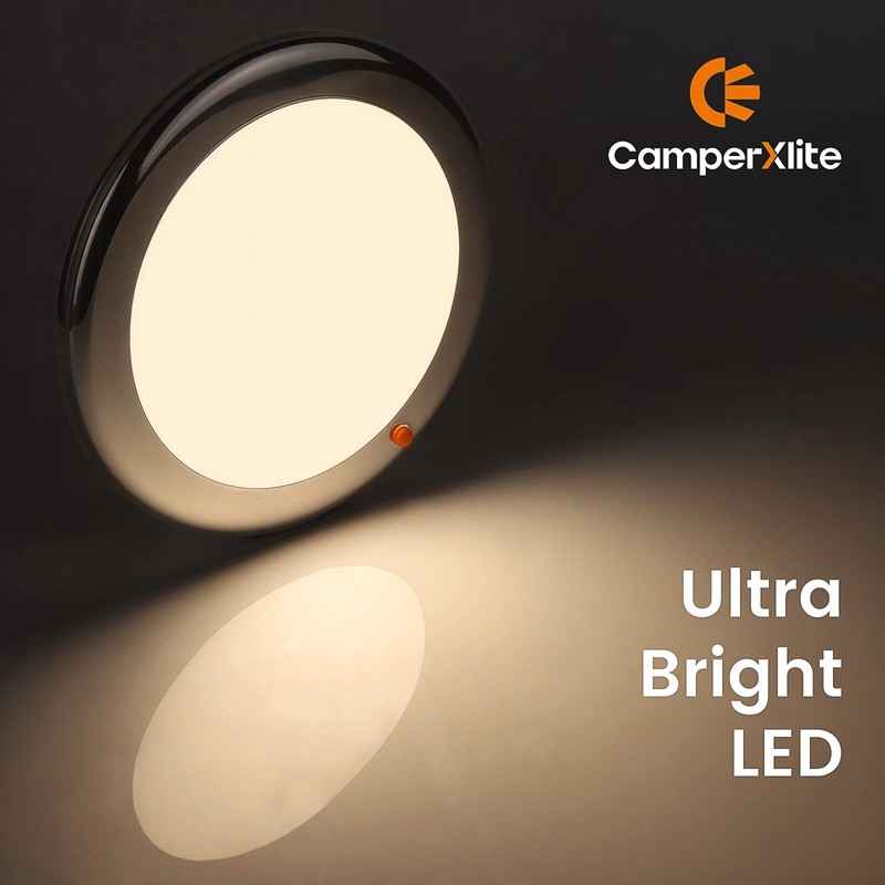camperxlite 3CCT LED Ceiling Light DC12V Campervan-2700K/4000K/6000K-860LM, Dia 7.09″ Round