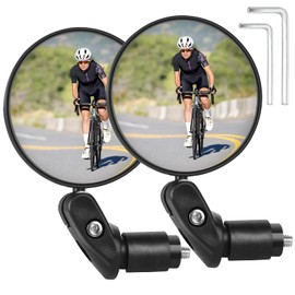 OSIGEI Fahrradspiegel 360-Grad drehbar, Umweltfreundliches & Langlebiges ABS-Material, Universeller Lenkerhalter (17,4-22 mm) für City-Bikes, Mountainbikes, E-Bikes (2 Stück)