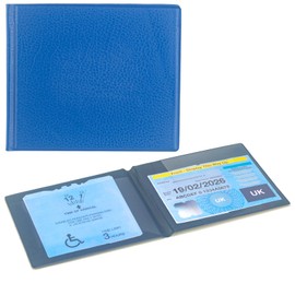 PU Leather Blue Badge Holder for Car and Timer Holder - Privacy Protection, Anti-Scratch Cover, Disabled Badge Holder (Blue)