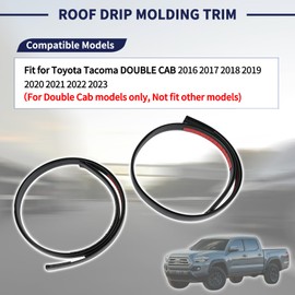 Magimaker Pair Roof Drip Molding Trim 75551-04081 75552-04080 Compatible with Toyota Tacoma Double CAB 2016-2023 Roof Trim Molding Weather Stripping Rubber Seal 2Pcs(LH&RH)