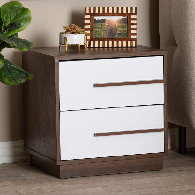 Baxton Studio Nightstand, White