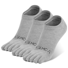 OrrinSports No show Toe Socks Coolmax Low Cut Non-Slip Running Socks Invisible Ankle Five-Finger Design (3 Pairs)