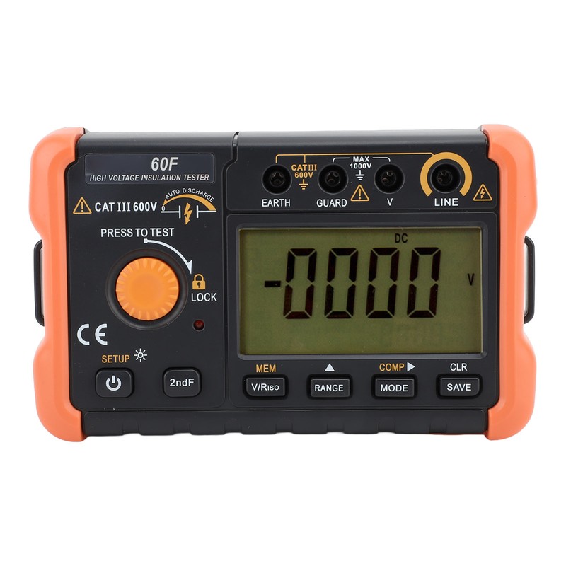 Insulation Tester Megohmmeter 50V~2500V Resistance Meter 1.3mA with Overload Protection