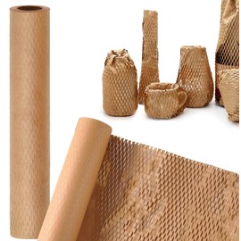 RINGSUN Honeycomb Bubble Wrap Roll, 30 * 1000cm Cushion Packing Wrap for Secure Moving Shipping, Recyclable Paper Bubble Wrap Perfect for Fragile Protection