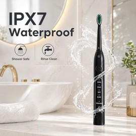 Cepillo de dientes eléctrico portátil para adultos sonicare-8 cabezales de cepillo de repuesto suave, 5 modos de limpieza, IPX7 impermeable, recargabl