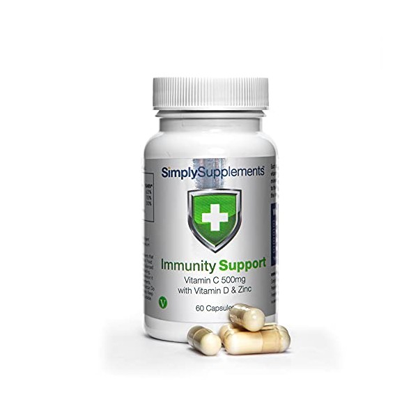 Vitamin C, D and Zinc Capsules for Immunity Support | One-a-Day Caps | Vegan Friendly & Gluten Free | UK Manufactured (60)