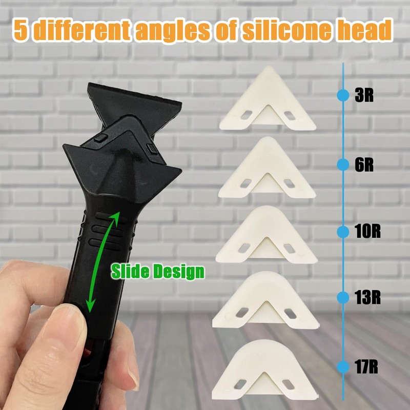10 PCS Silicone Caulking Tools (Stainless Steel head) 5 in