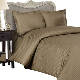 Six (6) Piece KING Size, TAUPE Damask Stripe, 1000 Thread Count / 1000TC Sateen Weave Long Staple 100-Percent Ultra Soft Egyptian Cotton Bed Sheet Set. Inlcudes FOUR (4) PILLOW CASES (Deep Pocket)