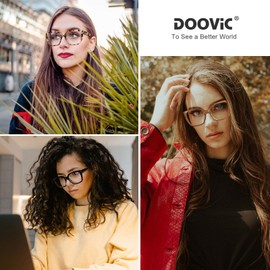 DOOViC 3 Pack Oversized Reading Glasses for Women Blue Light Blocking Square Stylish Computer Readers +2.50 Strength