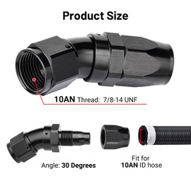EVIL ENERGY 10AN 30 Degree One Piece Full Flow Hose End Fitting Swivel For CPE Braided Hose