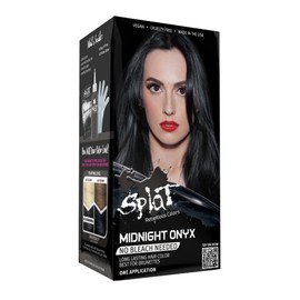 SPLAT Midnight Onyx Black Hair Color – Gentle Bleach-Free Hair Colouring Kit – Lasts Up to 30 Washes