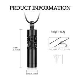 VCCWYQK Hollow Cylinder Urn Necklace for Ashes for Women Men Vial Cremation Jewelry Memorial Keepsake Locket Necklace