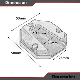 Amavoler Universal Scooter Motorcycle Bike Kickstand Extender Foot Side Stand Extension Pad Support Plate Anti-skid Enlarged Base (Red)