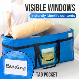TAILI Extra Large Moving Bag for Moving,Storage Bedding Clothes Blankets Duvet Quilt Jumbo Storage Bags with Zips(BLUE 1PACK)