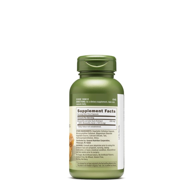 GNC Herbal Plus Boswellia Extract 450mg Supplement, Vegetarian, Supports Joint