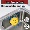 Stainless Steel Smiley Face Sponge Holder with Adhesive Hook -