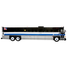 DCD MCI D4500CT Express Coach Bus Euro 3 Emission "MTA New York City Transit" White Blue Stripes Limited Motorcoach Collection