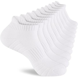 Mens 100% Cotton Ankel Socks, Athletic Cushioned Performance Running Moisture Wicking Breathable socks
