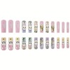 RIICFDD Easter Press on Nails Long Coffin Fake Nails Cute