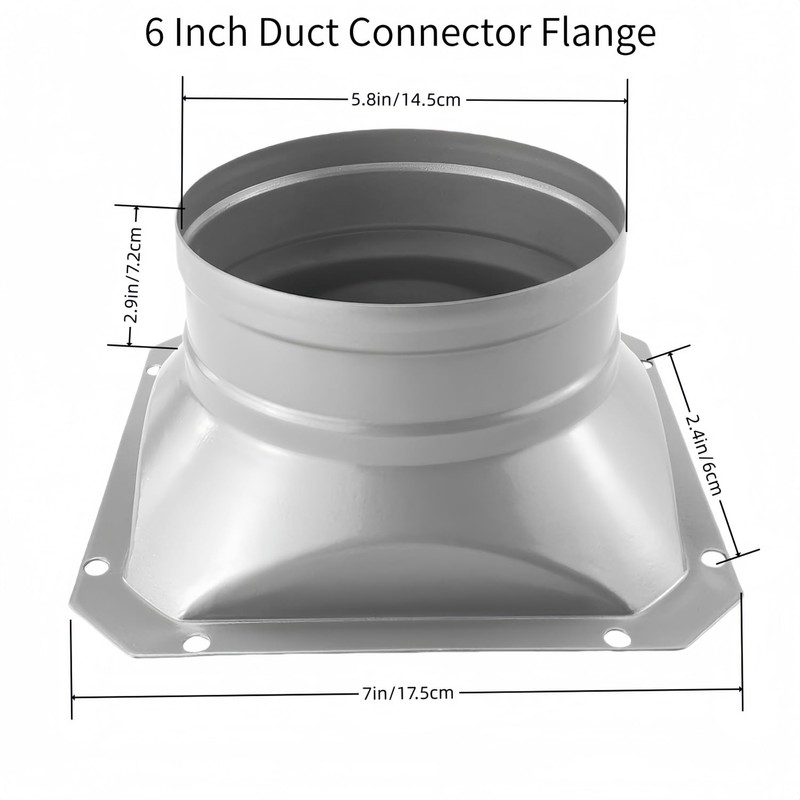 6 Inch Duct Connector Flange, Metal Straight Pipe Flange Square
