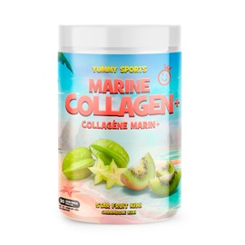 Yummy Sports Marine Collagen+ Powder - Marine Collagen Supplement Powder for Hair Nail Skin and Joint Health - Collagen Marine Powder for Men Women - 435G, 30 Servings - Star Fruit Kiwi