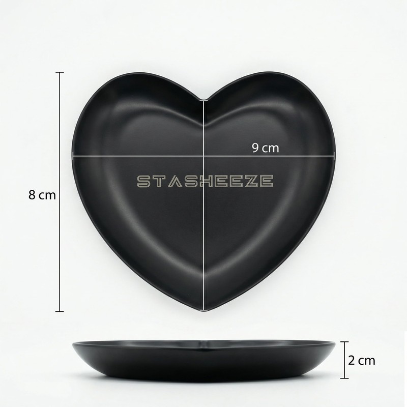 Stasheeze Heart Shaped Rolling Tray Metal, 9x8cm, Small Portable Organiser