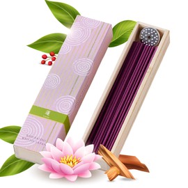 Hasegawa Hyakurakuko Premium Japanese Sandalwood Incense - Long Type, 40 Sticks with Aluminum Holder, 20-30 Min Burn Time, Made in Japan 線香 百楽香 (Lotus)