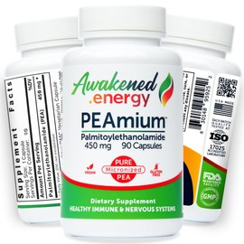 Palmitoylethanolamide 450mg Comfort Mobility Nerves Cognitive & Immune Support - Micronized High Absorption - All Natural Pea - USA Made - No Additives or Excipients – 90 Vegan Capsules Supplement