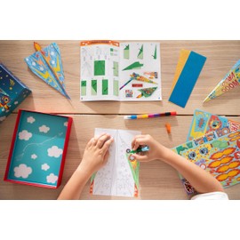 Artista 9301958 Craft Set Paper Planes, Folding and Painting Paper Planes, Creative Set in Practical Storage Box, DIY Kit for Children from 6 Years