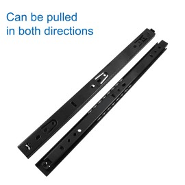 Hitefu 1 Pair Drawer Slides 14 Inch, 2 Section Black Drawer Rails Full Extension Ball Bearing Dresser Drawer Slide Glides, Drawer Runners, Side Mounting