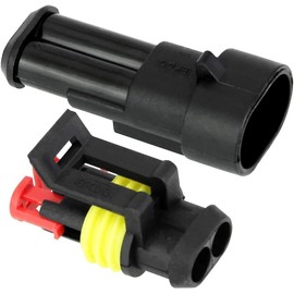 10 Sets Waterproof Connector,2 Pin Electrical Terminal Wire Connector IP67 AMP PA66 Nylon 12V 1.5mm Car Electrical Connector Plug Terminal Plug Power Plug for Car Motorcycle Caravan Boat