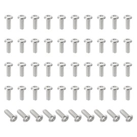 PATIKIL #10-24x1/2" Button Head Socket Cap Screws, 50 Pcs 304 Stainless Steel 18-8 Socket Cap Screw Bolts Allen Hex Drive Full Thread UNC