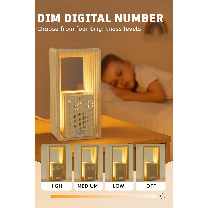 Sunrise Alarm Clock with Wake-Up Light: Dual Alarm Sound Machine