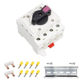 CNLonQcom Solar Isolator Disconnect Switch 32A DC 1500V 4 Poles Circuit Breaker for Solar PV System, Rvs and Homes(DIN Rail Mount, Lockable)