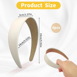 8 Stück Haarreifen Damen Breit, DIY Bunte Haarband Damen, 3cm Klassische Breiter Haarreif Headband, Haarreif Bunte Breit für Frauen und Mädchen