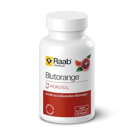 Raab Blutorangenextrakt Morosil Kapseln, 60 Stück, Markenextrakt Morosil® 400 mg pro Tag, standardisierte Gehalte an Anthocyanen und Flavanonen, natürlicherweise mit Vitamin C