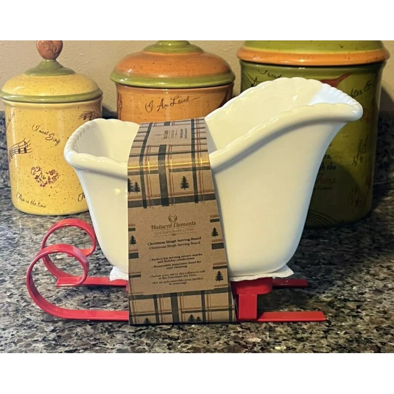 Natural Elements New! Natural Elements Christmas Sleigh Serving Bowl Holiday