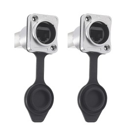 PENGLIN 2PCS Waterproof RJ45 Ethernet Connector, Shielded RJ45 Ethernet Panel Mount Socket with PCB Board, Cat5/5e/6 8P8C PCB Signal Coupler Metal Case