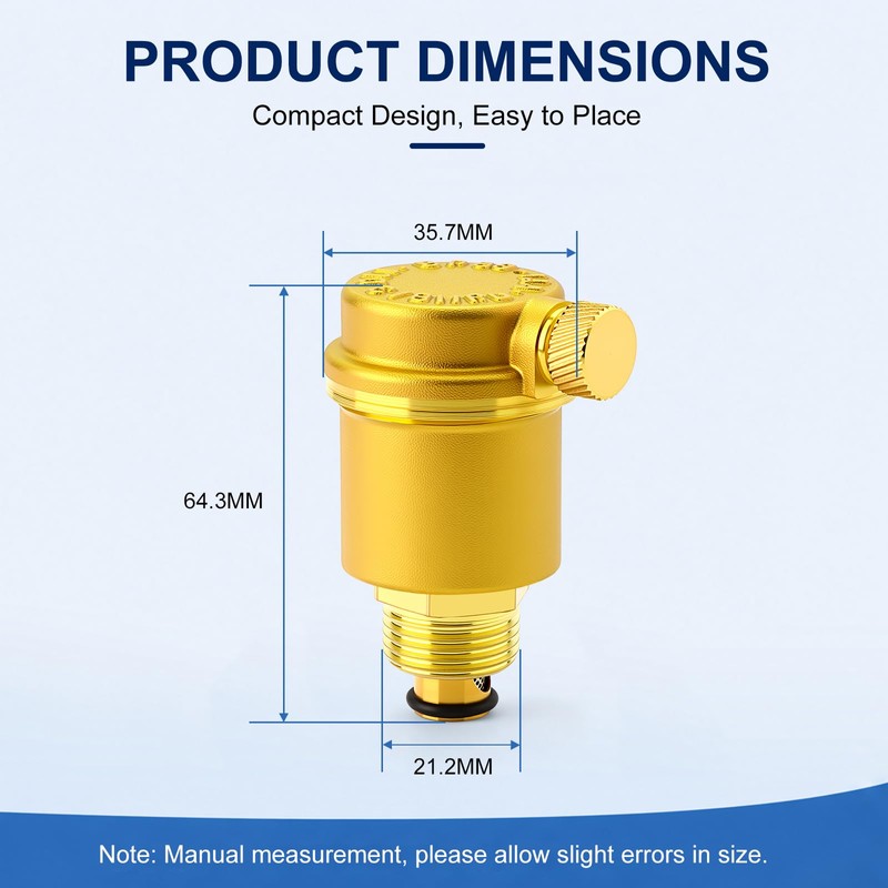 MEANLIN 1PCS DN15 Brass Automatic Air Vent Valve Vertical Air