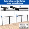 Muzata 6'6" Black Cable Railing Handrail Rectangular Stainless Steel Handrail