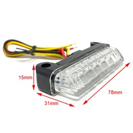 Alchemy Parts Motorbike Rear Stop Tail Brake Light LED with Clear Lens Slim Small Discreet - Suitable for Custom Chopper Mudguard/Rear Bodywork