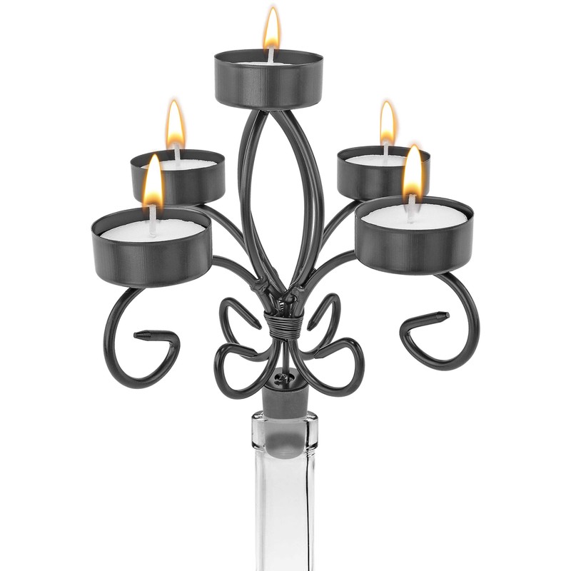 Southern Homewares Wine Bottle Topper Candelabra 5 Tea Light Holder