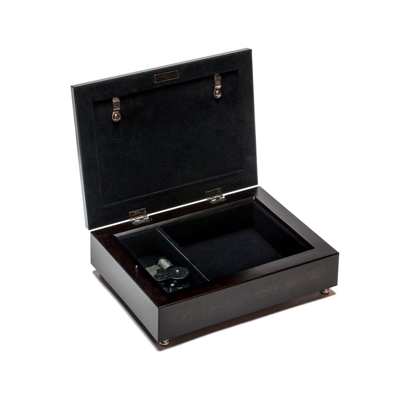 Wings of Gold Loved One Watching Burlwood Jewelry Music Box
