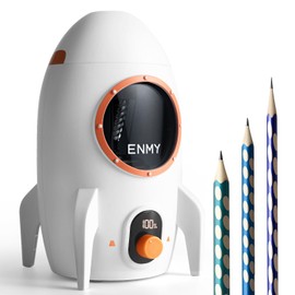 ENMY Electric Pencil Sharpener, Fully Automatic Pencil Sharpener for No.2/Colored Pencils(7-12mm), Auto in & Out, Totally Hands-Free Rechargeable Pencil Sharpener for Home, Classroom, Battery Powered