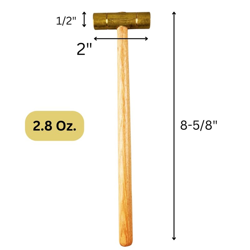 BENCH WIZARD Brass Mallet | Double-Sided 1/2" (1.3 cm) Striking
